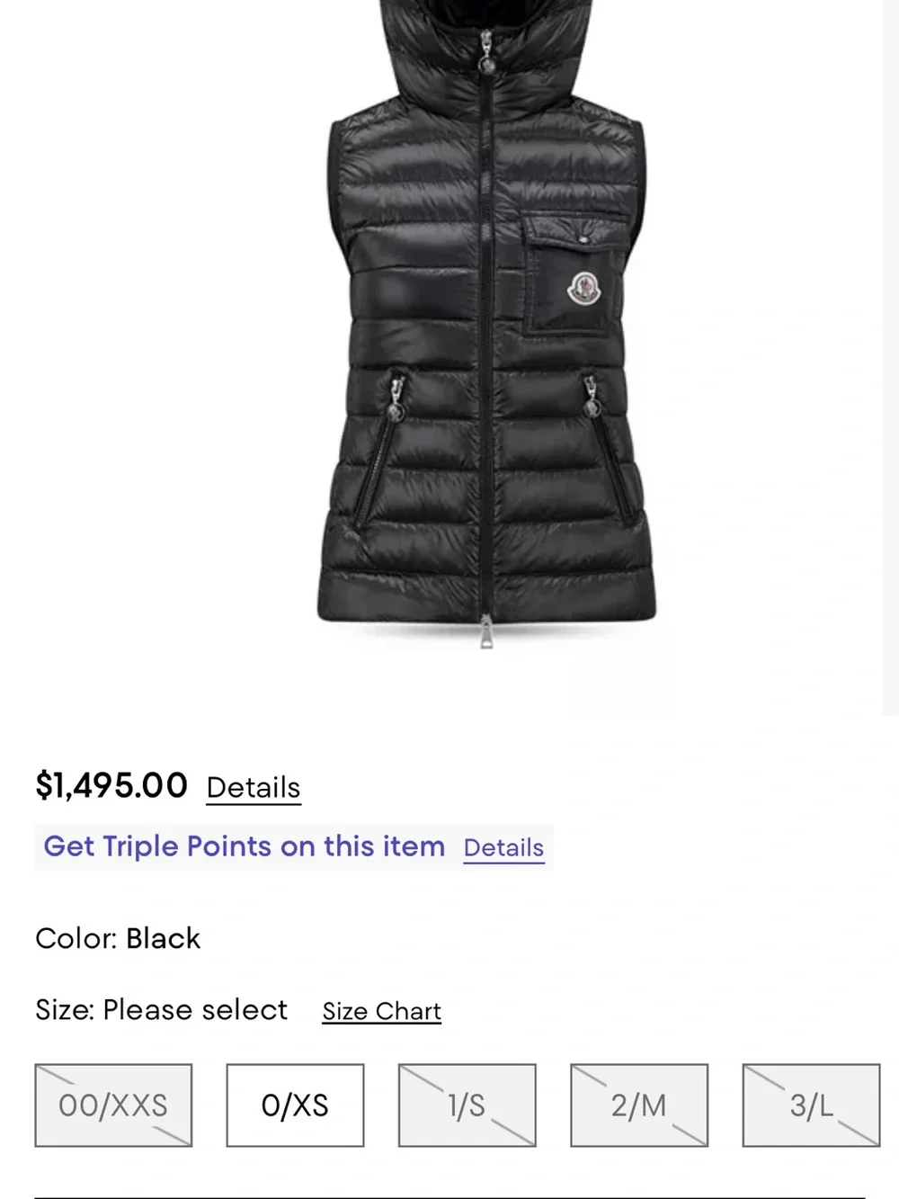 Moncler Ivory Quilted Hooded Down Vest with Black Trim